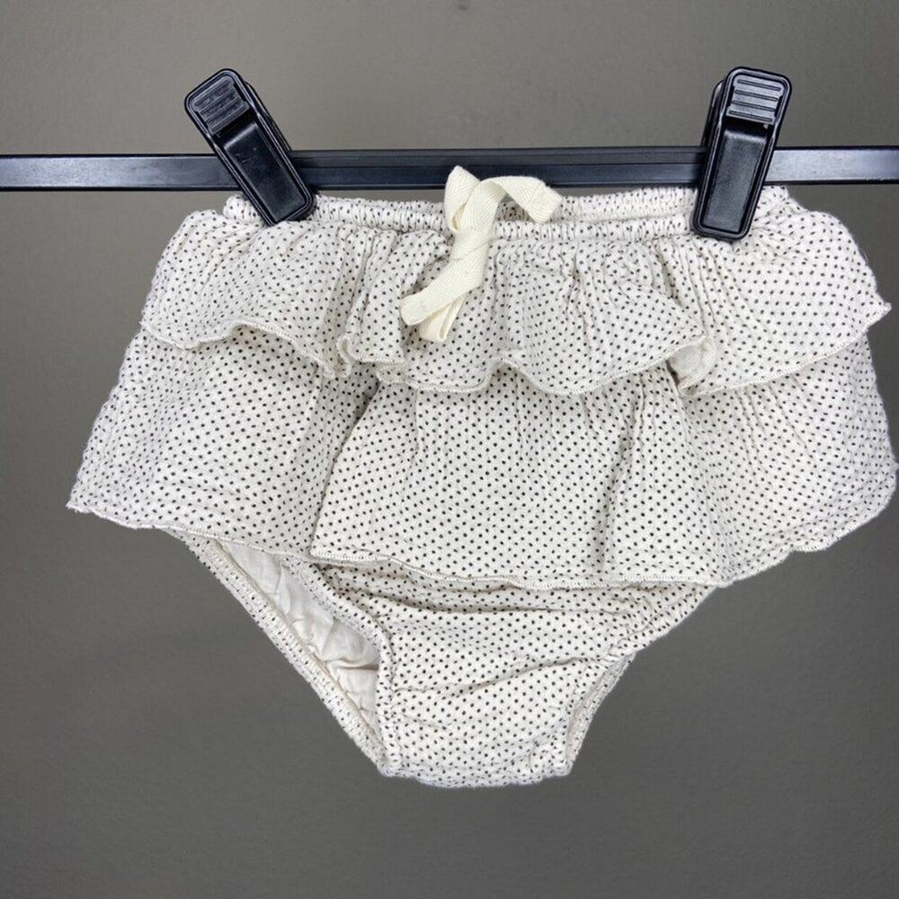 NWT BUHO Organic Cotton Mini Dots Culotte Ruffle Bloomers 12 Months